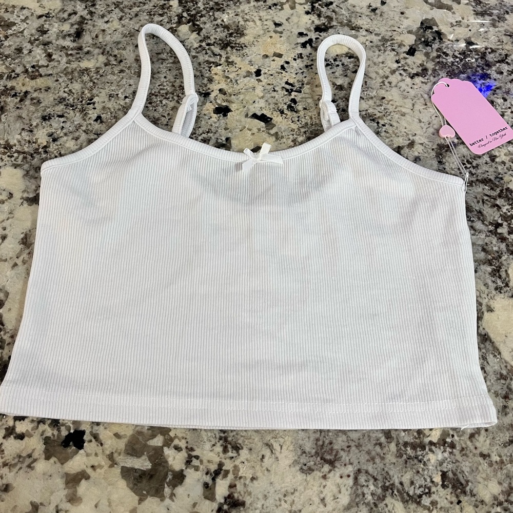 2 piece set of white Camisoles by “Better Together “ and “SHEIN”. - Picture 2 of 6